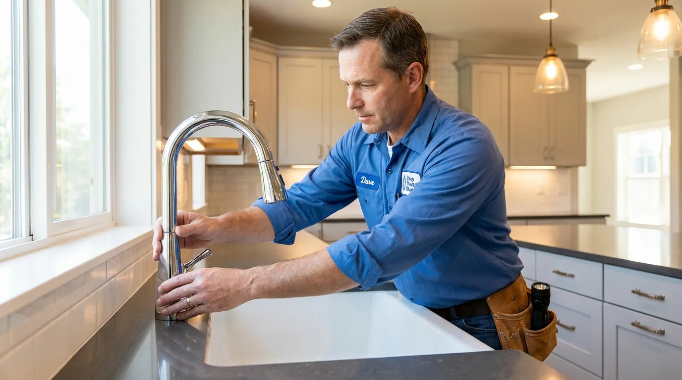 Kitchen faucet installation by Johns Plumbing LLC in Berkeley Springs